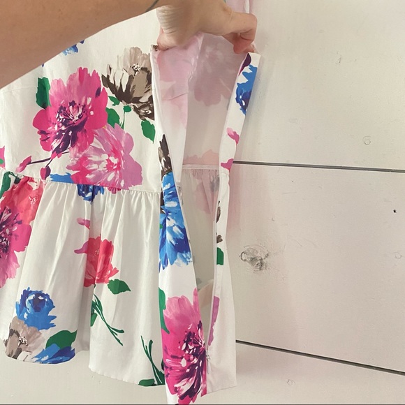 Kate Spade Blooms Peplum Top Sz 4 Sleeveless Side Zip - Picture 5 of 9